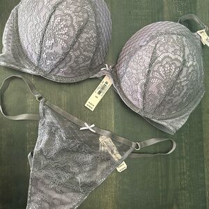 Elegant Purple Lace Bra and Panty Set